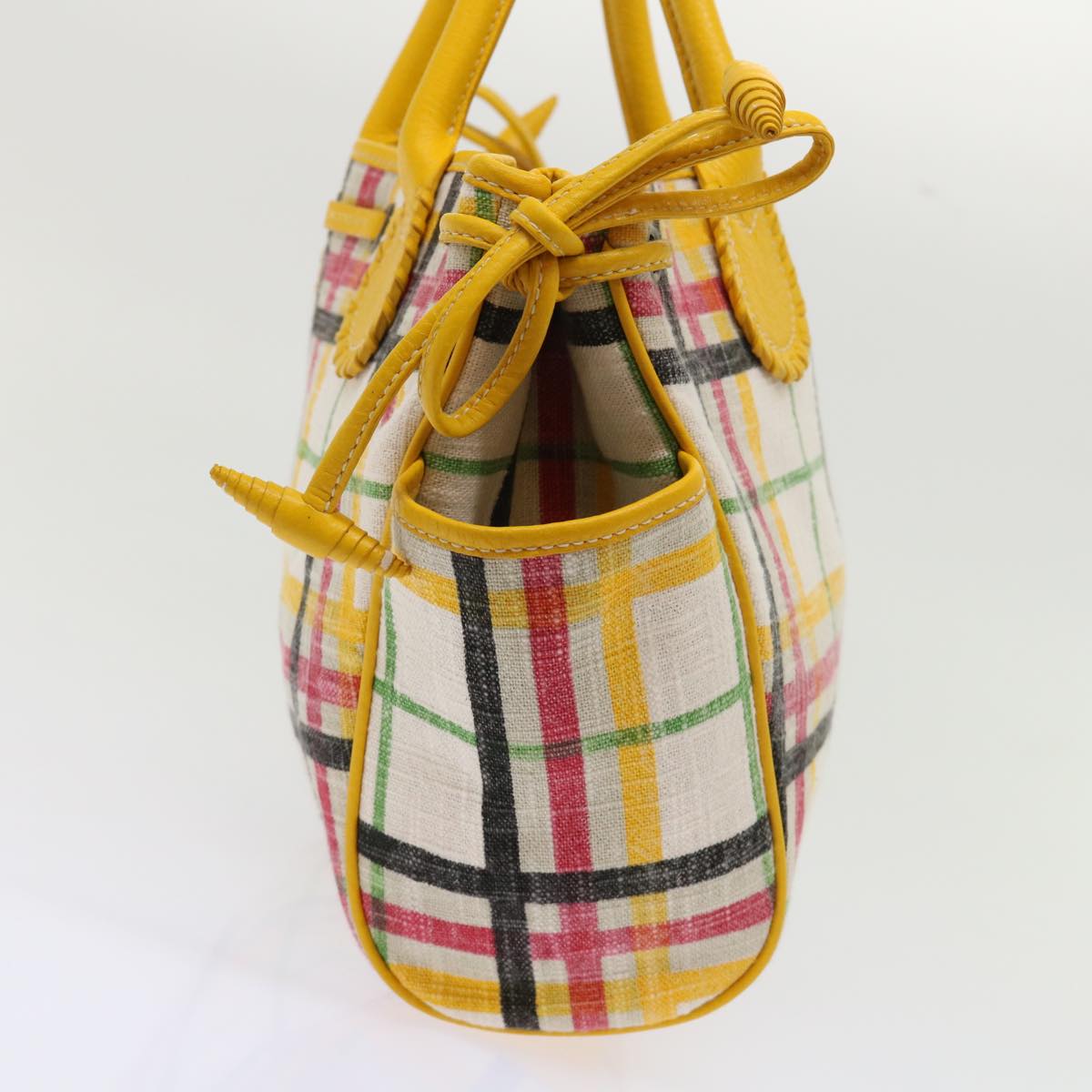 Luxury Burberry Nova Check Tote Bag Canvas Beige Auth 46962