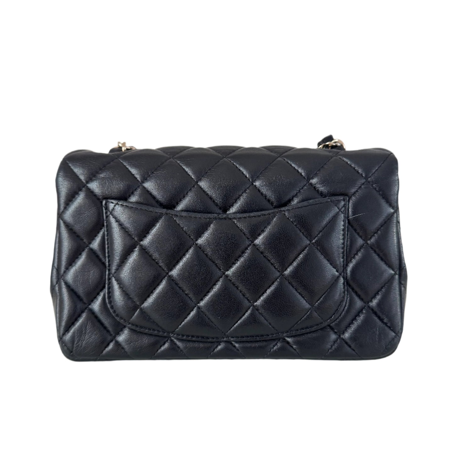 Chanel Classic Flap Rectangular Mini Black Lambskin Leather Gold Hardware