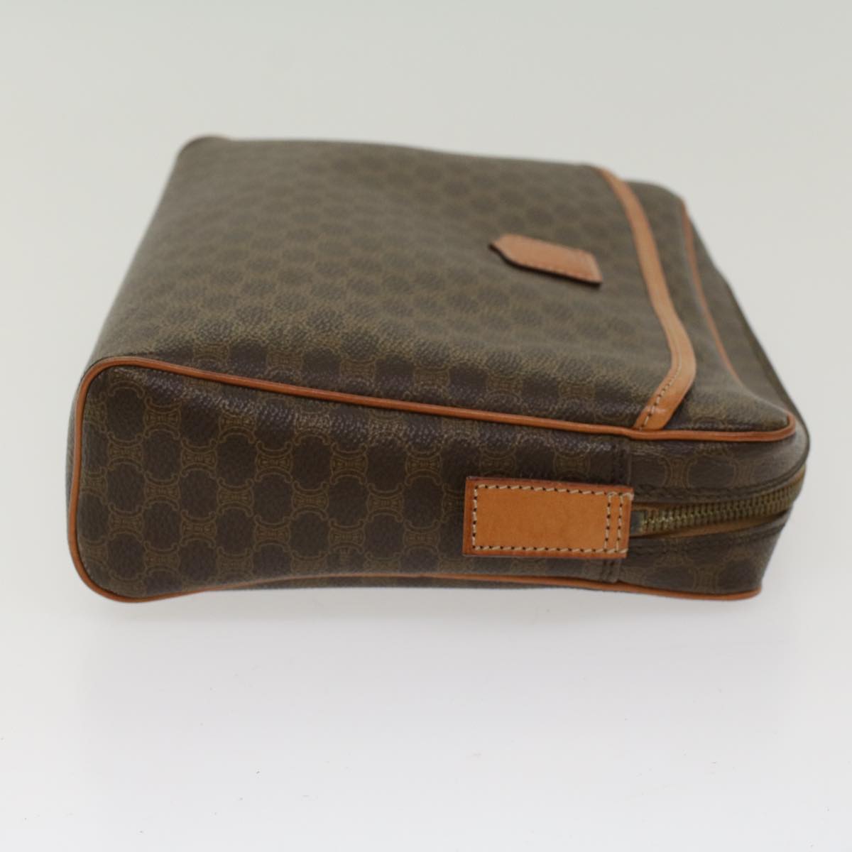 Luxury CELINE Macadam Canvas Clutch Bag PVC Leather Brown 48215