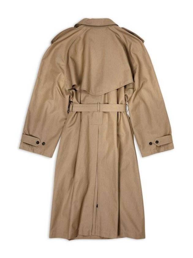 Luxury Balenciaga Trending 2025 Women's Oversized Shoulder Tab Trench Coat Beige