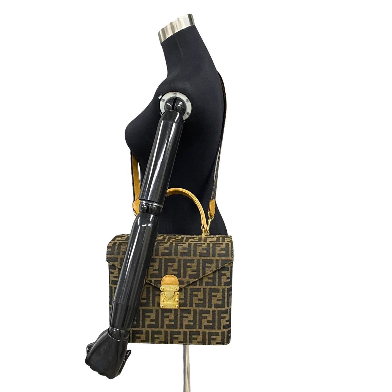 FENDI Shoulder Bag Canvas, Leather Brown Zucca Women