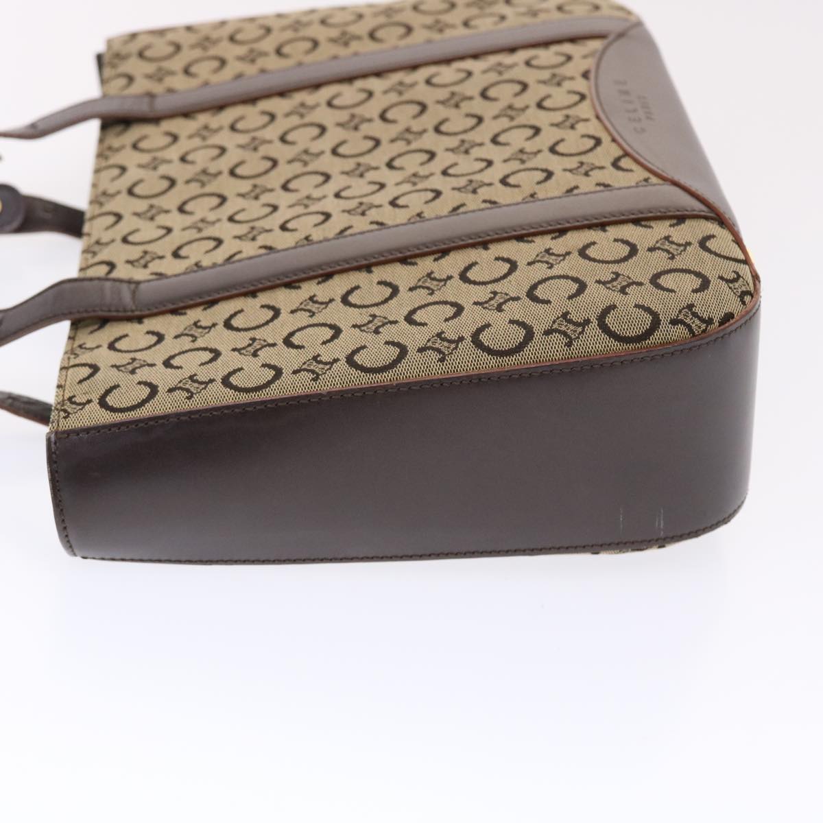 Luxury CELINE C Macadam Canvas Shoulder Bag Beige 49447