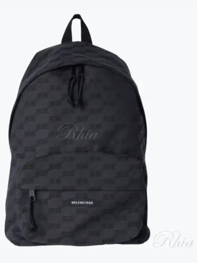 Luxury Balenciaga Trending 2025 BB Monogram Jacquard Canvas Medium Backpack Black
