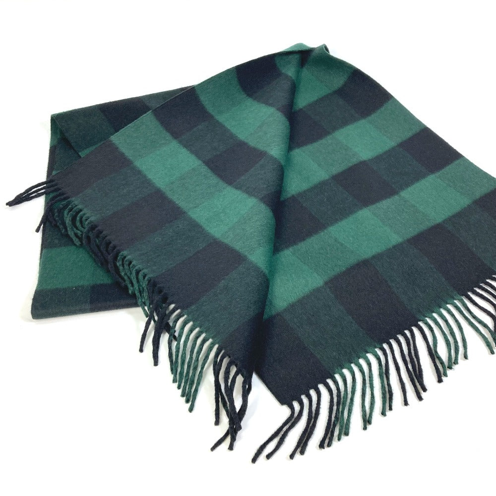 Dior Scarf 95CHE200100 Wool, Angora green logo fringe Check Pattern Women