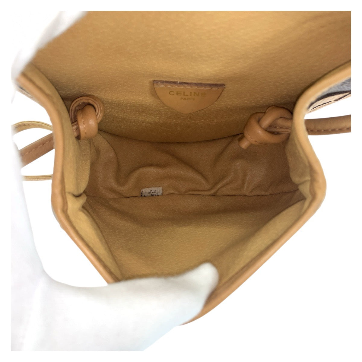 CELINE Shoulder Bag PVC, Leather Brown Crossbody Mini Shoulder Bag Pochette Macadam Women
