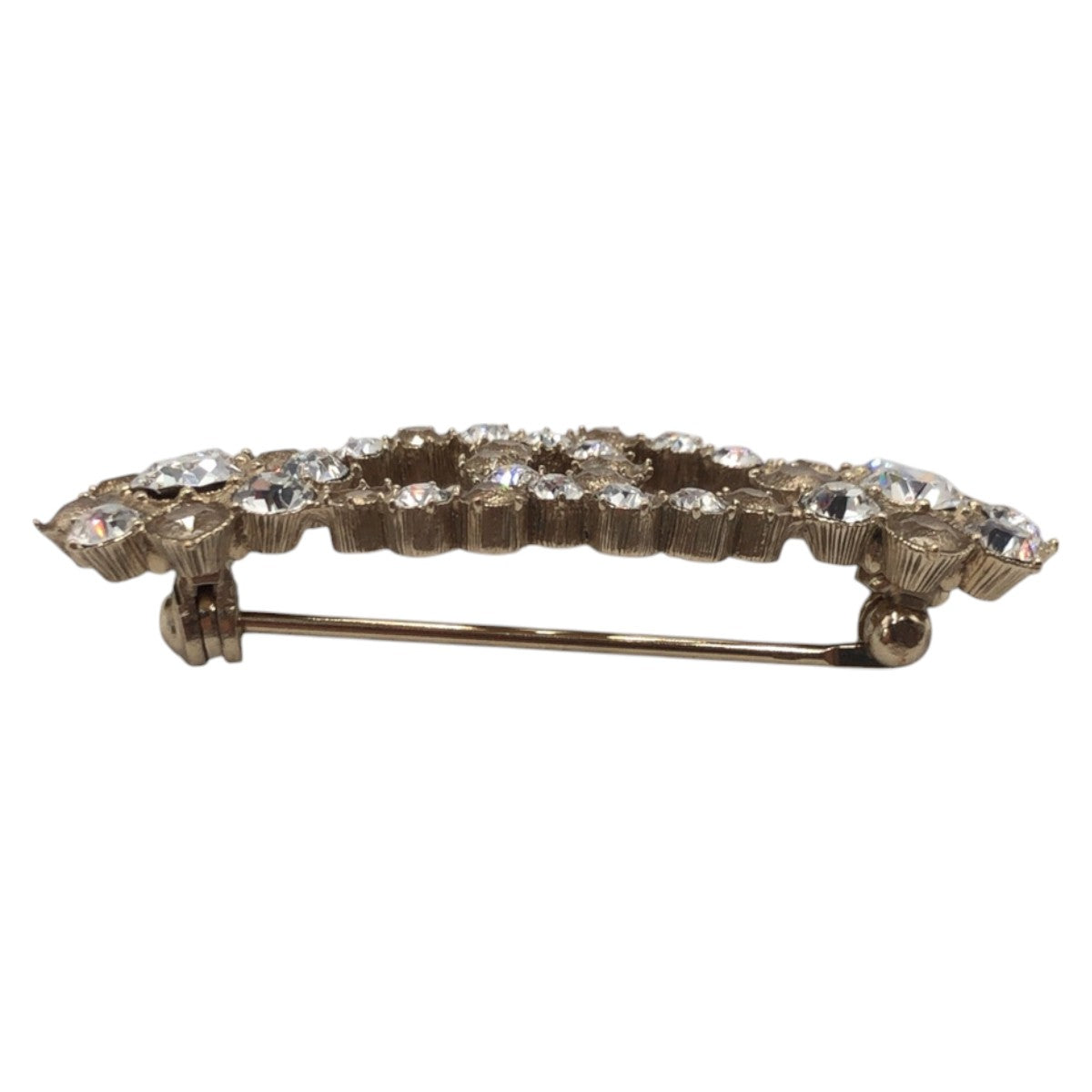 CHANEL Brooch metal gold Rhinestone COCO Mark Women