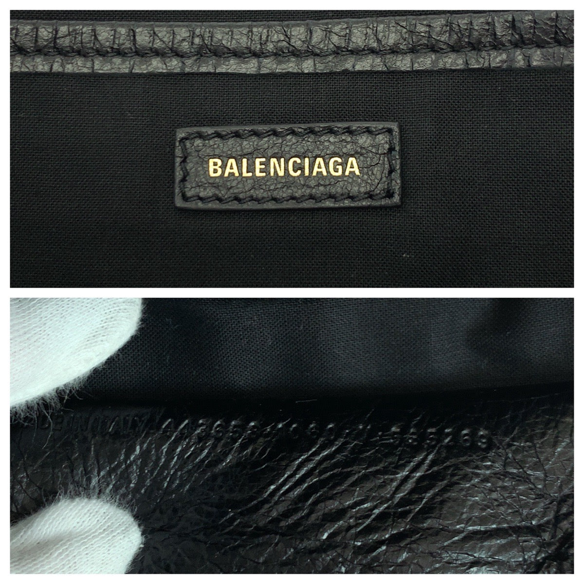 BALENCIAGA Clutch bag 443658 1060 leather black Clutch bag business bag graffiti print Women