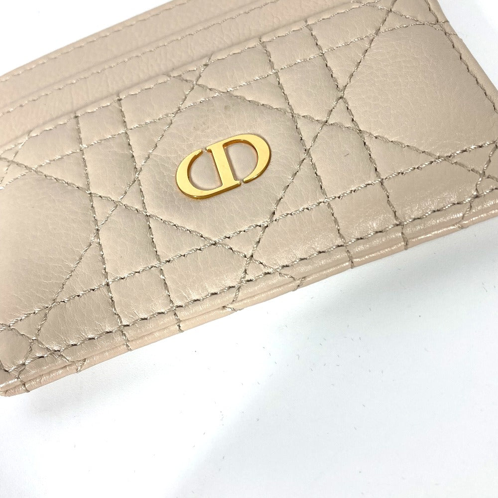 Dior Card Case leather beige Canage CARO Women