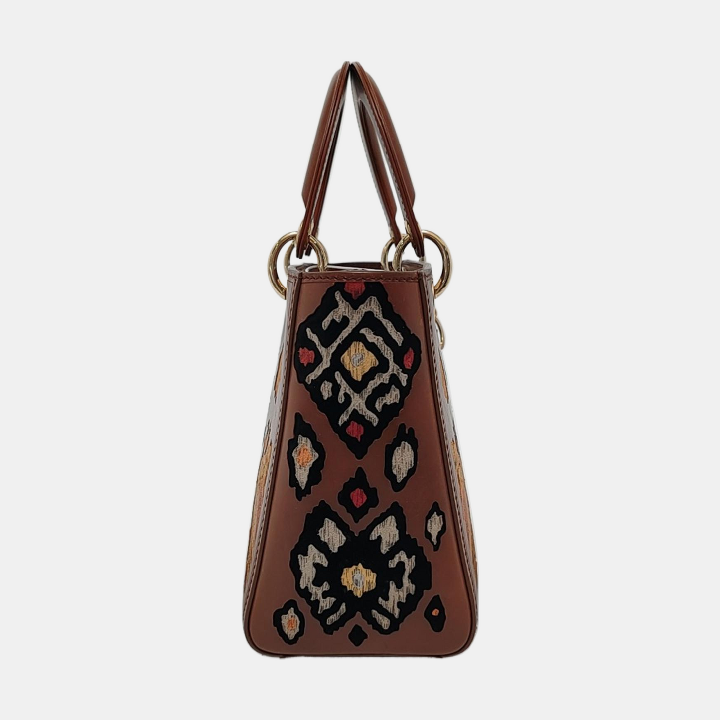 Lady Dior Medium K11 Original Masters Brown Floral Carved Calfskin