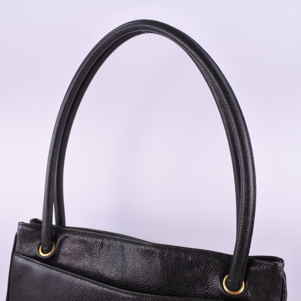 CHANEL Tote Bag Caviar skin black Women