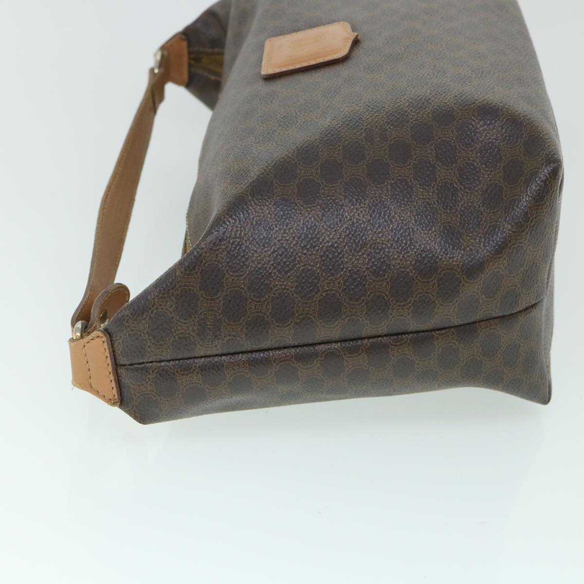 Luxury CELINE Macadam Canvas Shoulder Bag PVC Leather Brown 54855