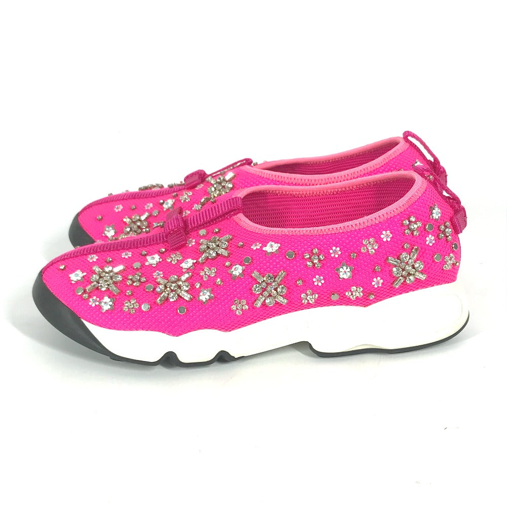 Dior sneakers mesh pink Bijou Rhinestone Flower Women 37.5