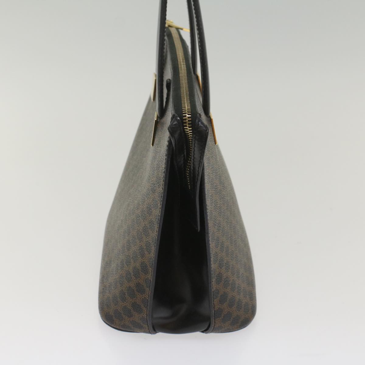 Luxury CELINE Macadam Canvas Hand Bag PVC Leather Black Brown 56309