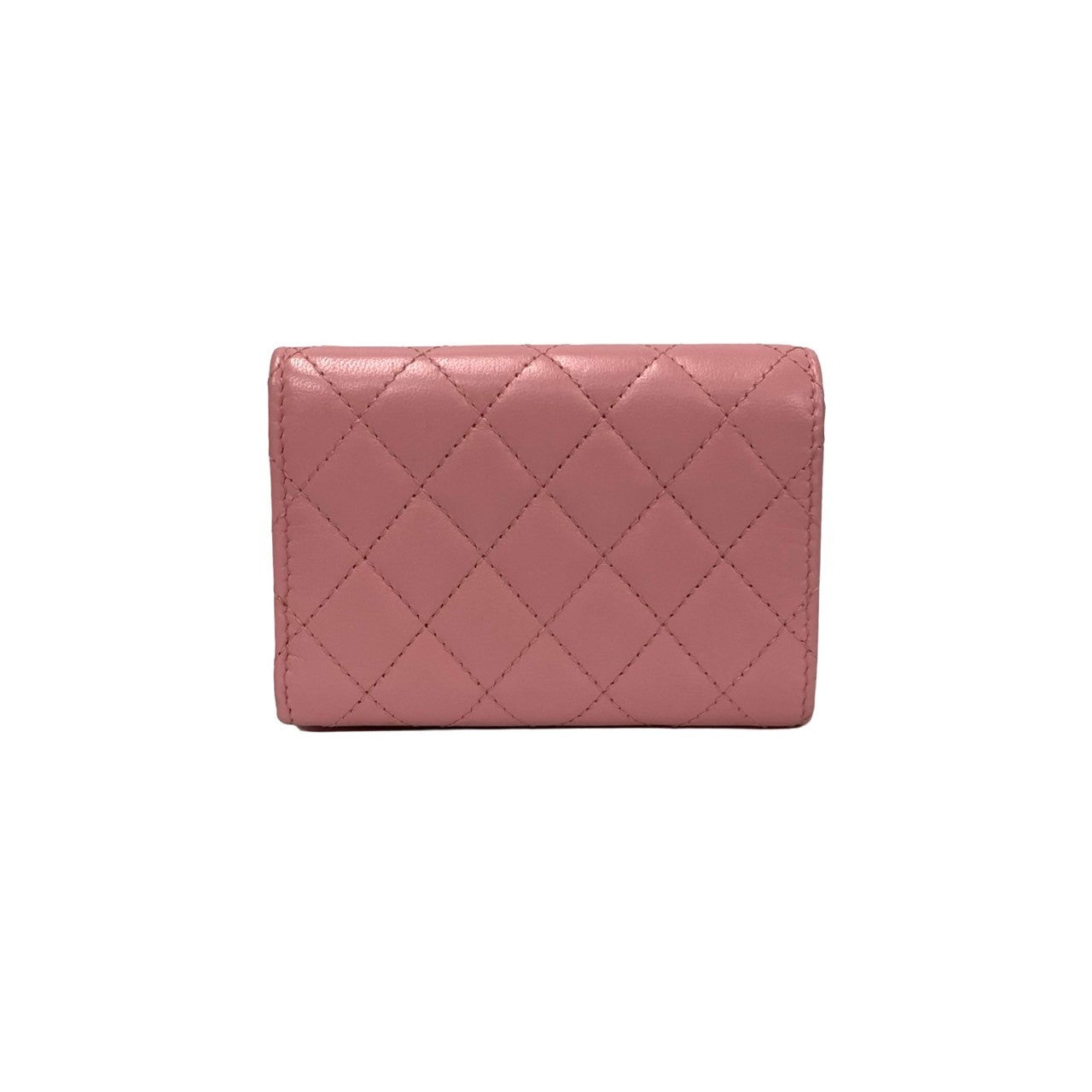 CHANEL Tri-fold wallet lambskin pink COCO Mark Boy chanel Women