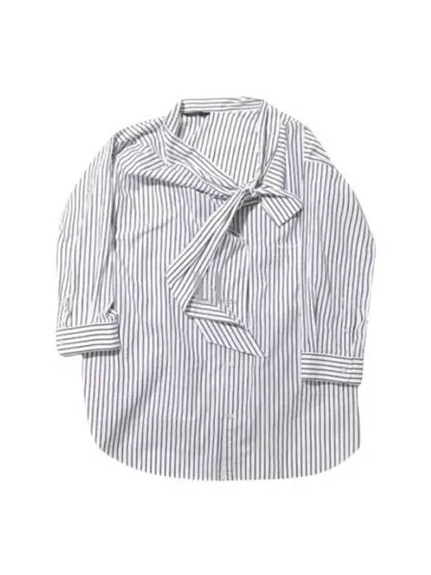 Luxury Balenciaga Trending 2025 Knotted Poplin Oversized Long Sleeve Shirt White Blue