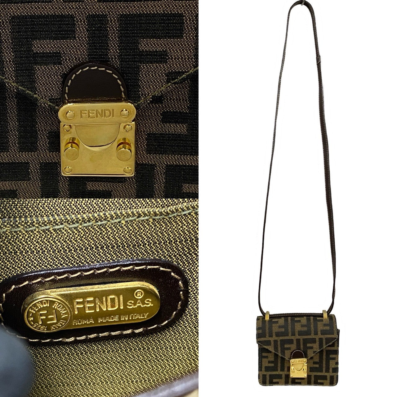 FENDI Shoulder Bag canvas black