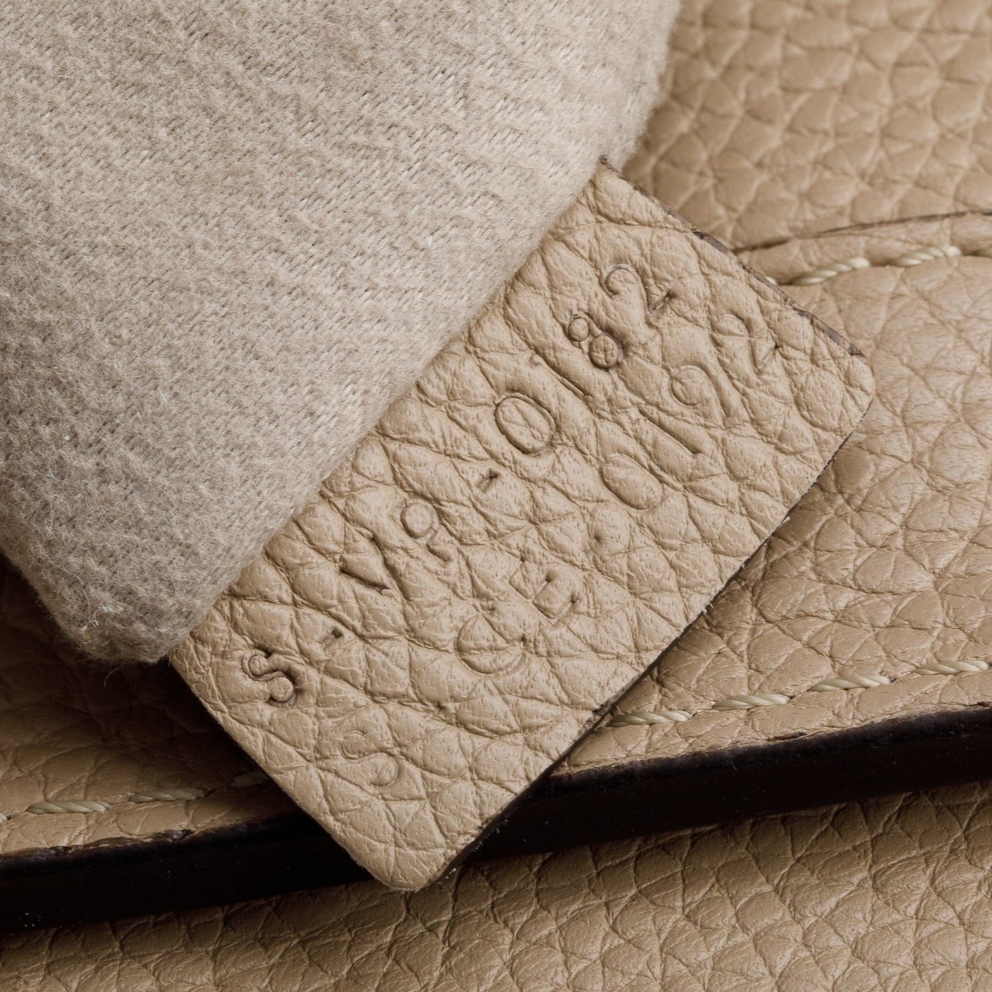 Celine Taupe Drummed Calfskin Leather Mini Luggage Tote
