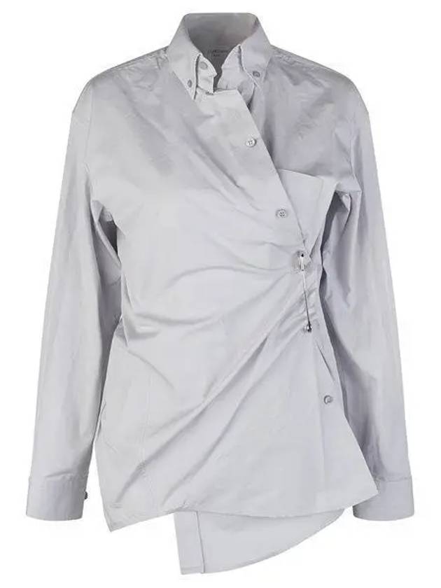 Luxury Balenciaga Trending 2025 Twist Button Cotton Shirt Grey