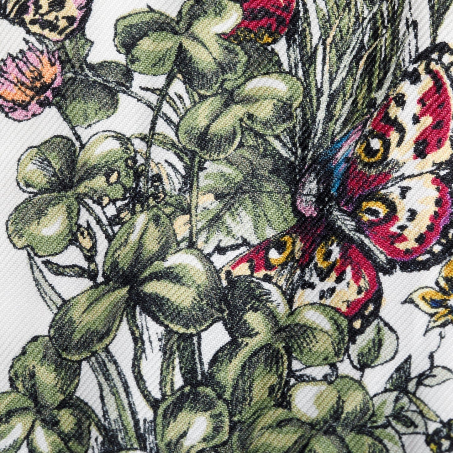 Christian Dior Ivory and Black Multicolor Jardin D'hiver Mitzah Silk Twilly