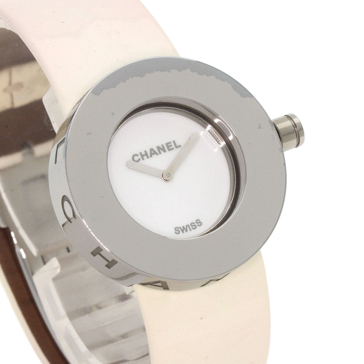 CHANEL Watches Quartz H0580 Metal, Leather Silver La Ronde white dial Women