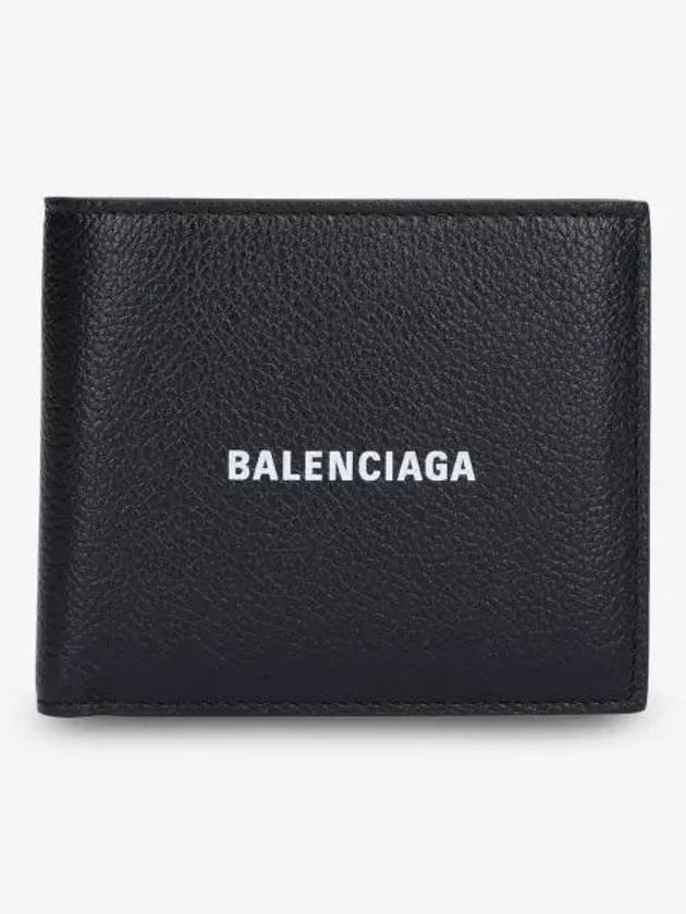 Luxury Balenciaga Trending 2025 Cash Square Folded Wallet Black