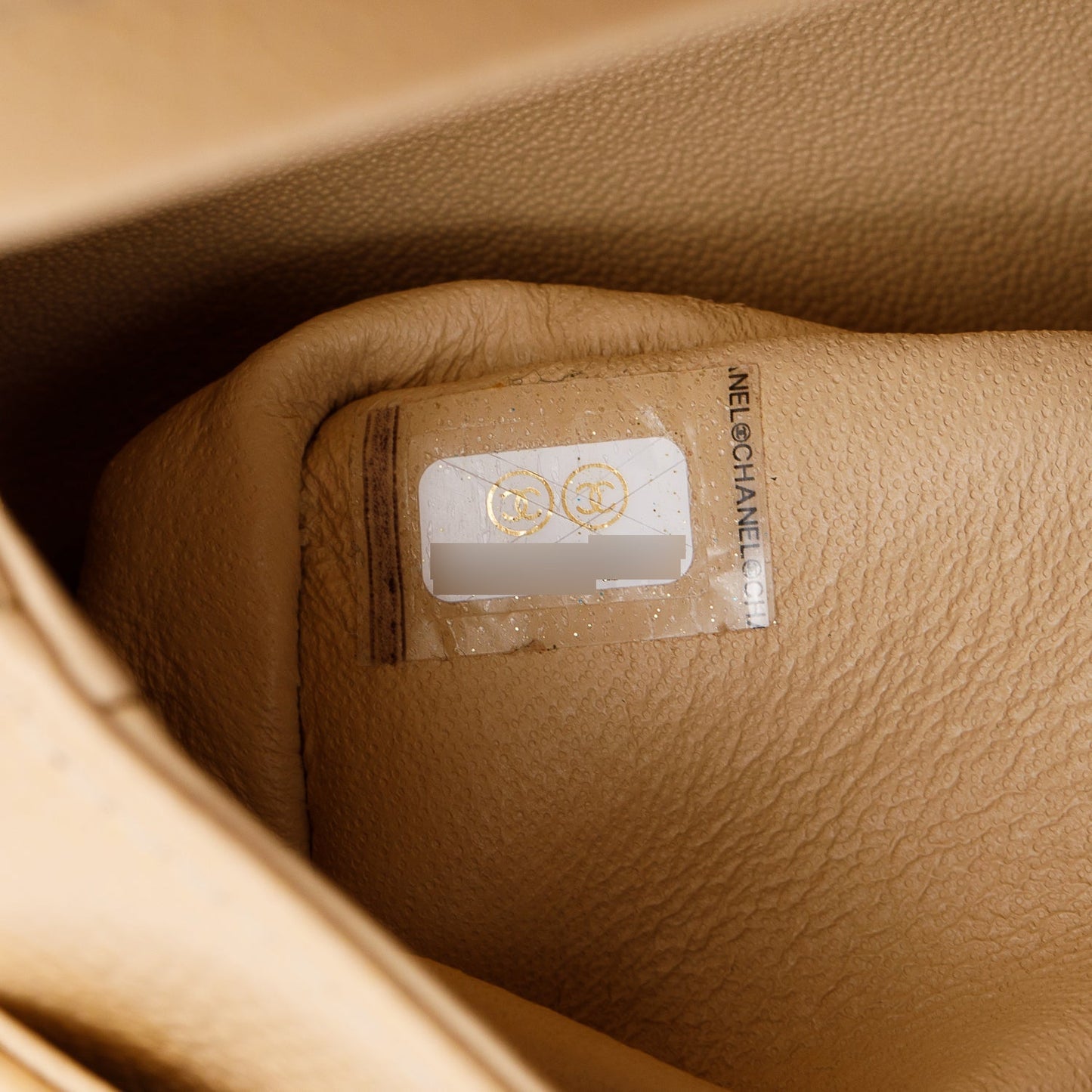 Chanel Beige Quilted Caviar Leather Classic Small Double Flap Bag