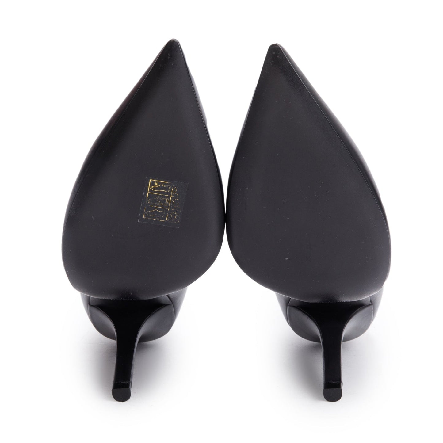 Burberry Black Leather TB Pumps, Size 38