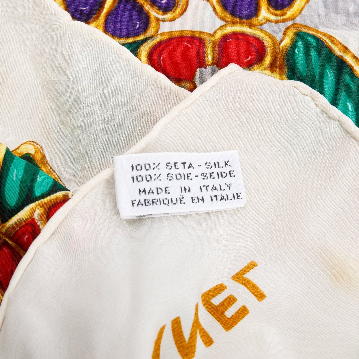 Chanel Neutral/Multicolor Printed Square Silk Stole Scarf