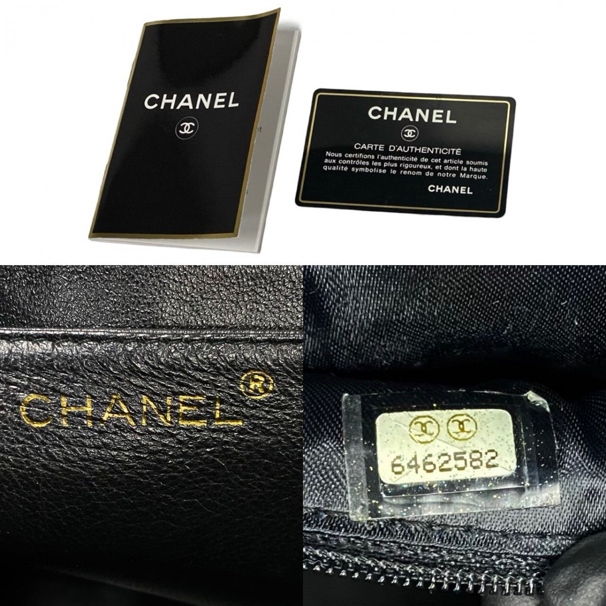 CHANEL Handbag Matt caviar skin black COCO Mark Matrasse Women