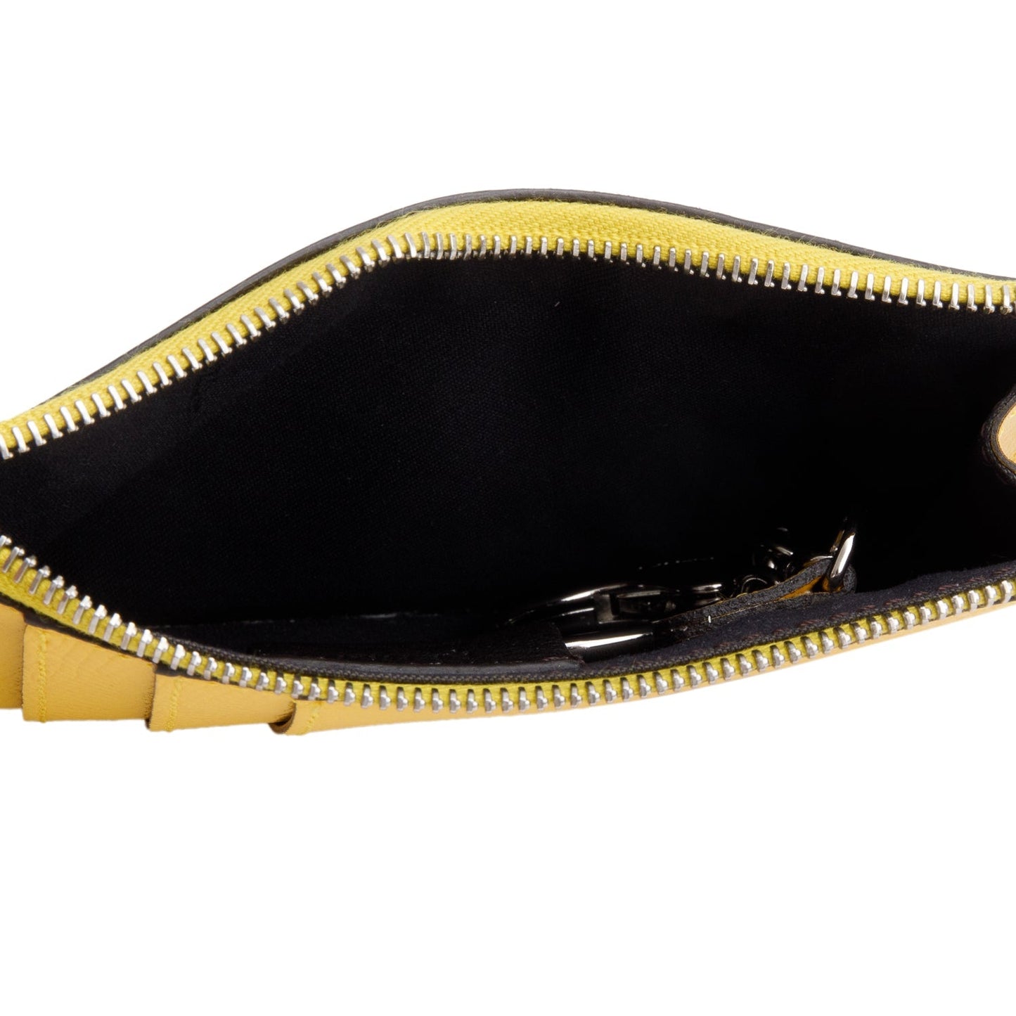 Fendi Yellow Leather Key Case Pouch