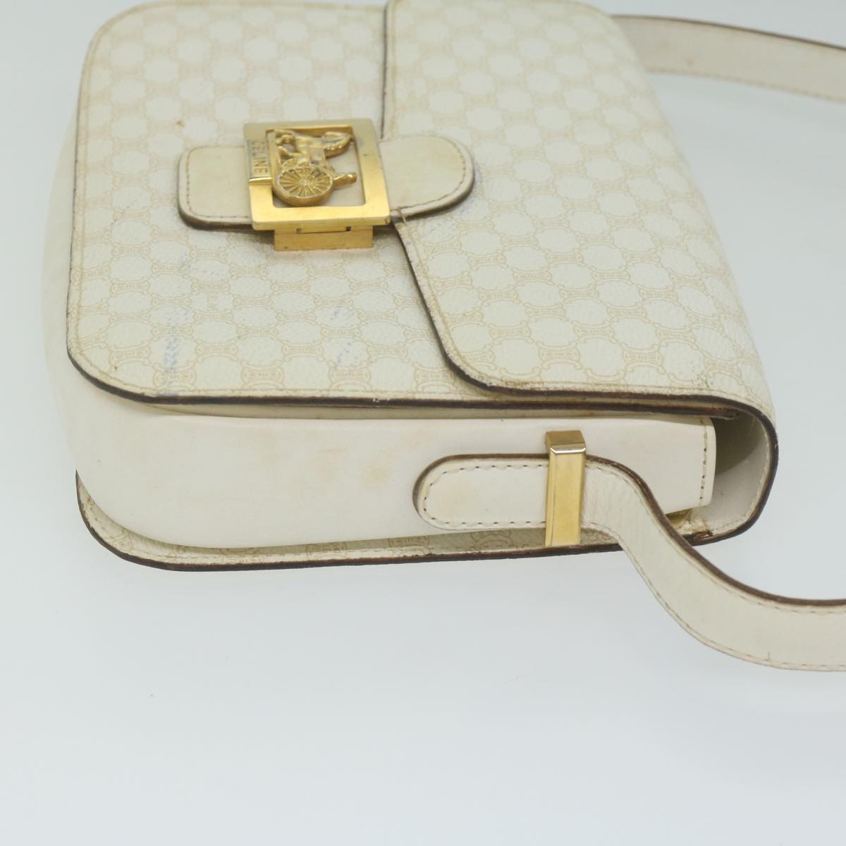 Luxury CELINE Macadam Canvas Shoulder Bag PVC Leather Whe 62462