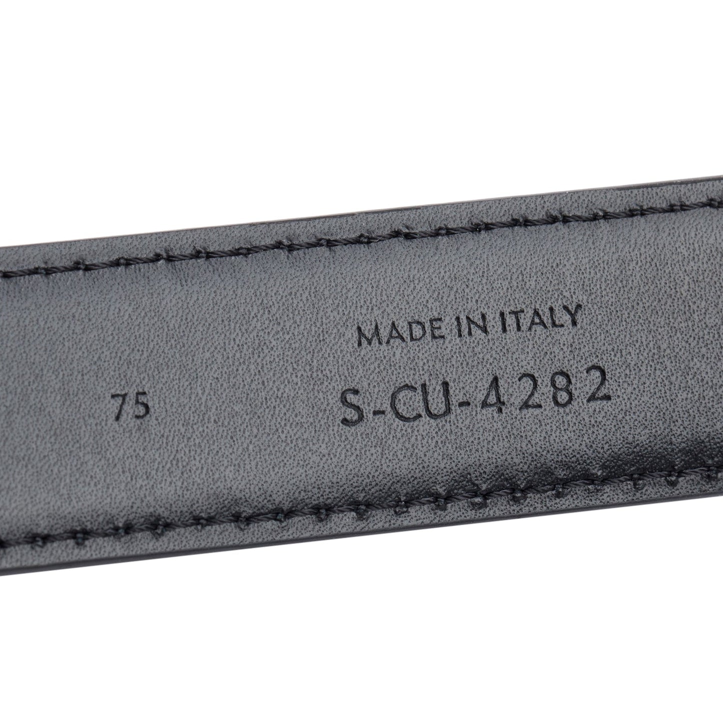 Celine 2022 Black Taurillon Leather Medium Triomphe 25 MM Belt, Size 75