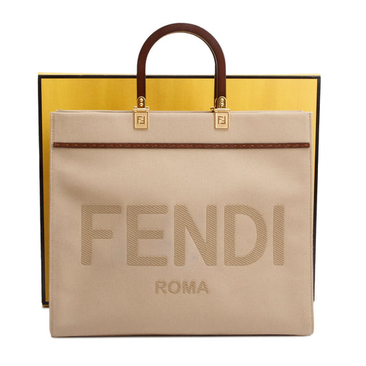 Fendi Neutral Canvas Medium Sunshine Tote Bag