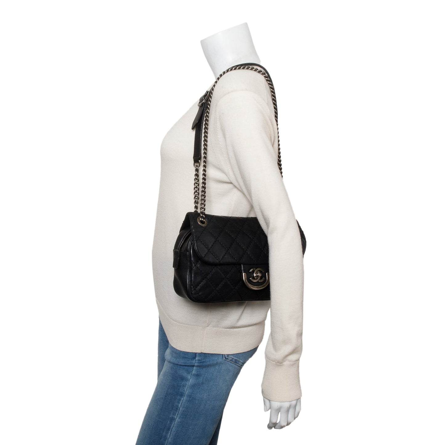 Chanel Black Quilted Calfskin Leather Paris-Edinburgh Coco Sporran Flap Bag