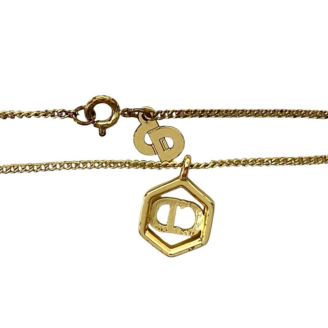 Dior Necklace Gold Plated gold CD logo Women