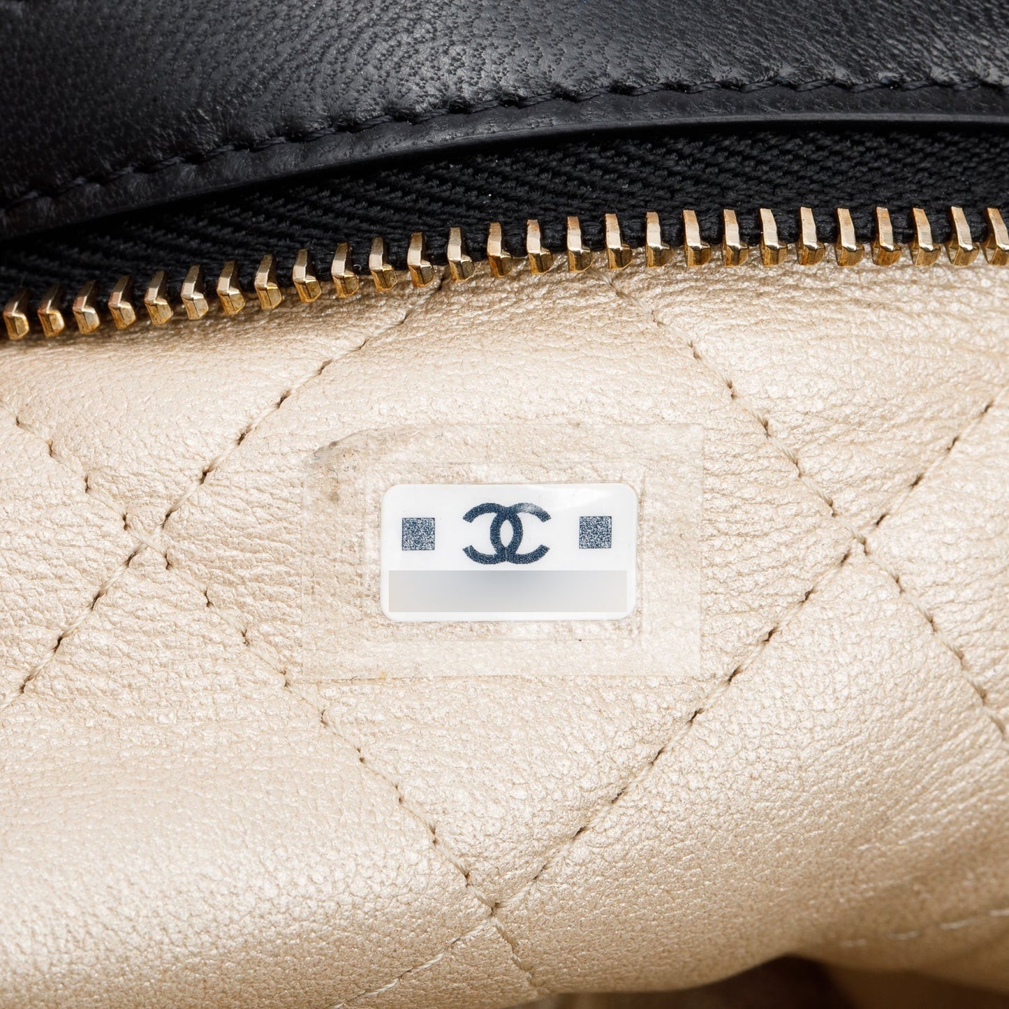Chanel 2025 Black Shiny Lambskin Pearl Clutch