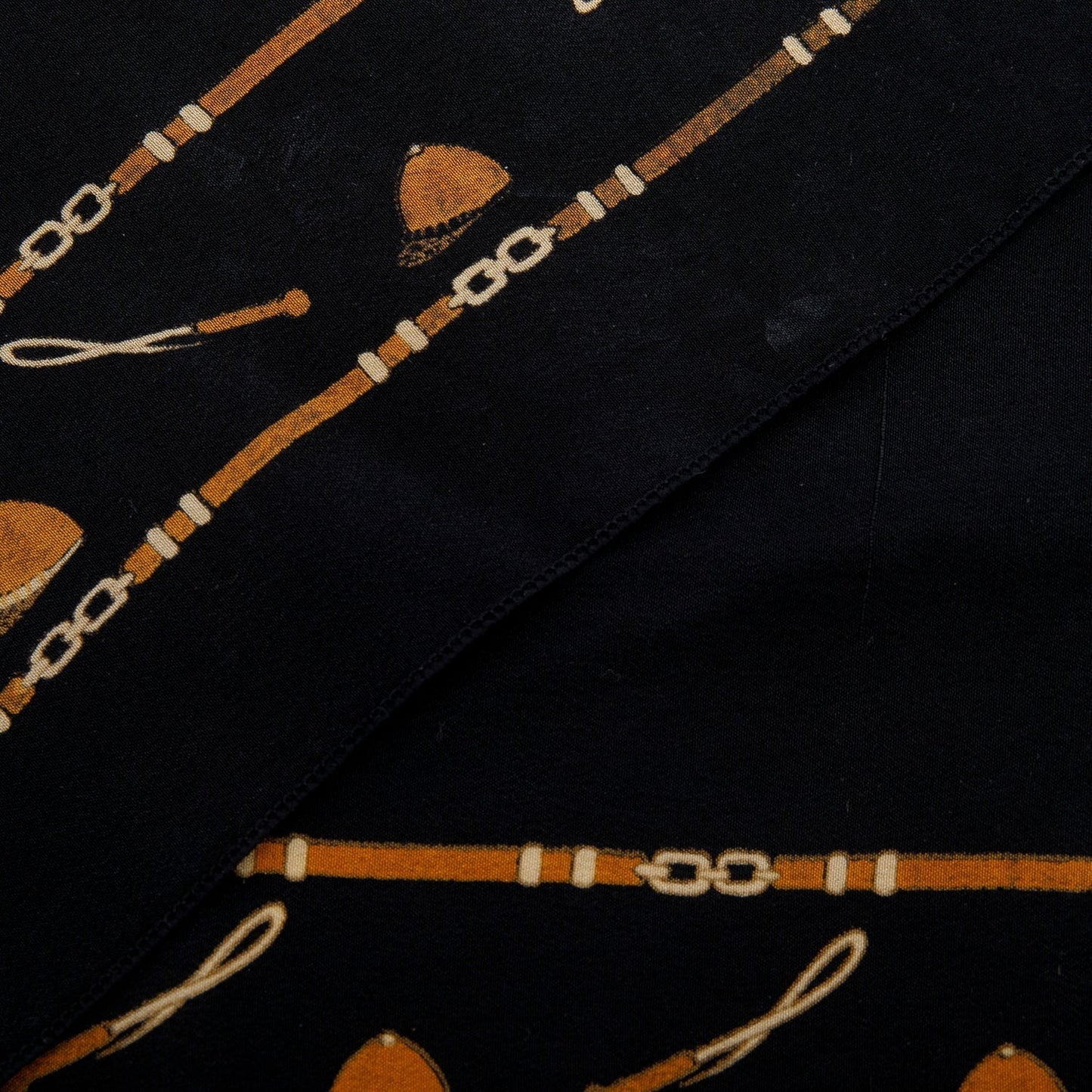 Celine Black Equestrian Print Scarf