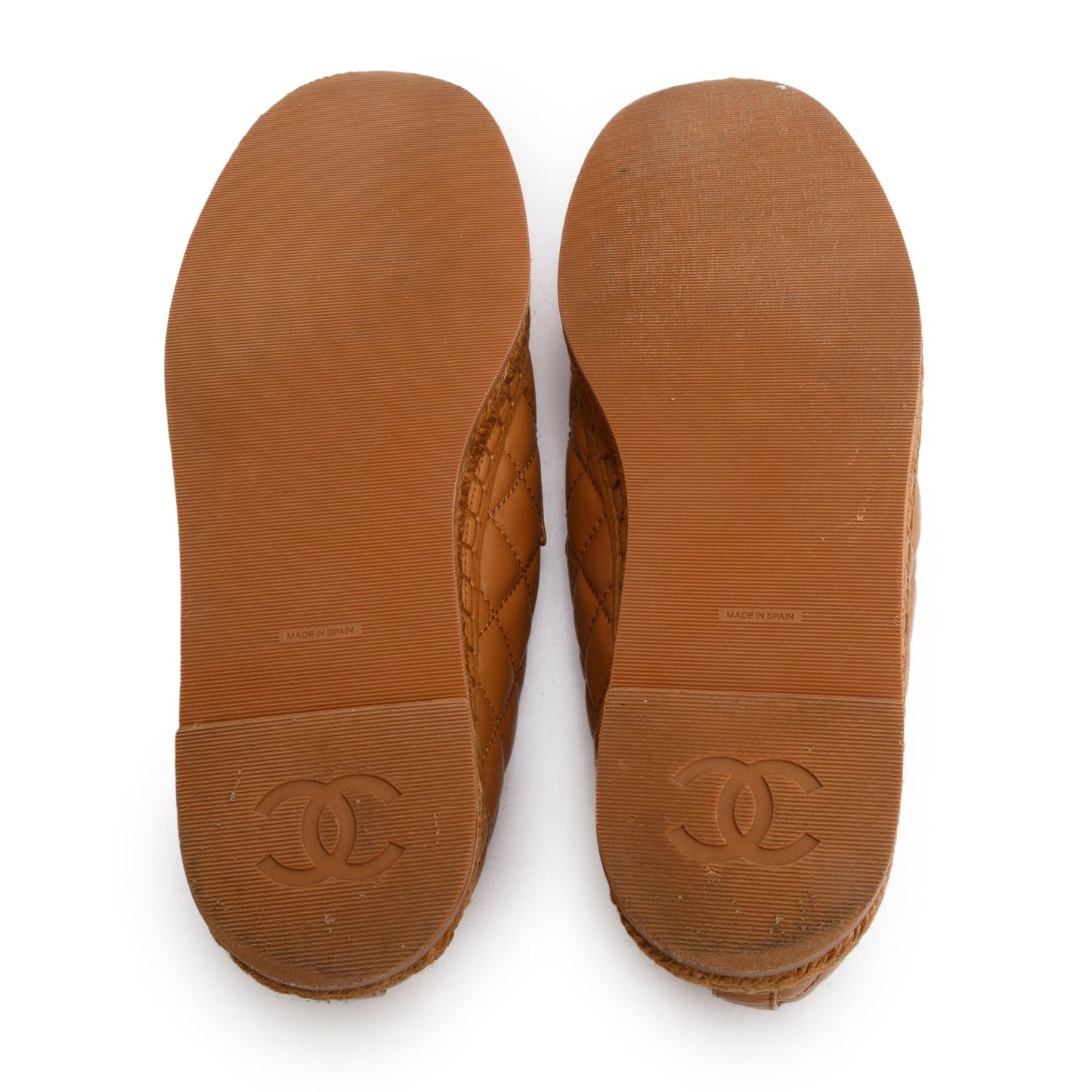 Chanel Brown Quilted Leather Interlocking CC Logo Espadrilles, Size 39