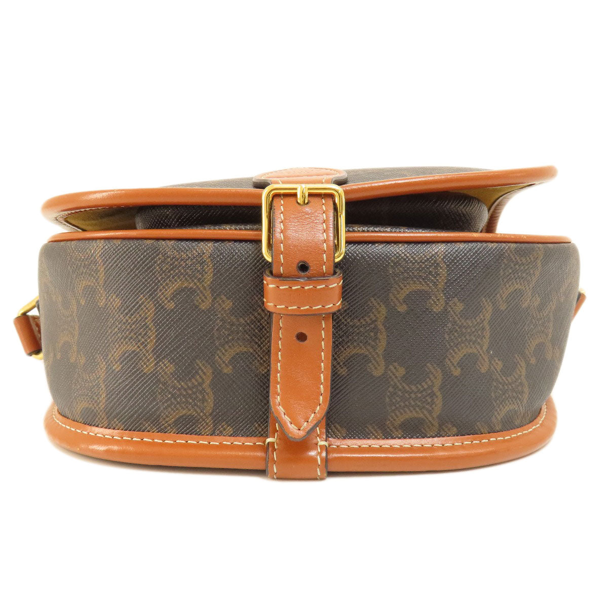 CELINE Shoulder Bag PVC Brown Macadam Pattern Women