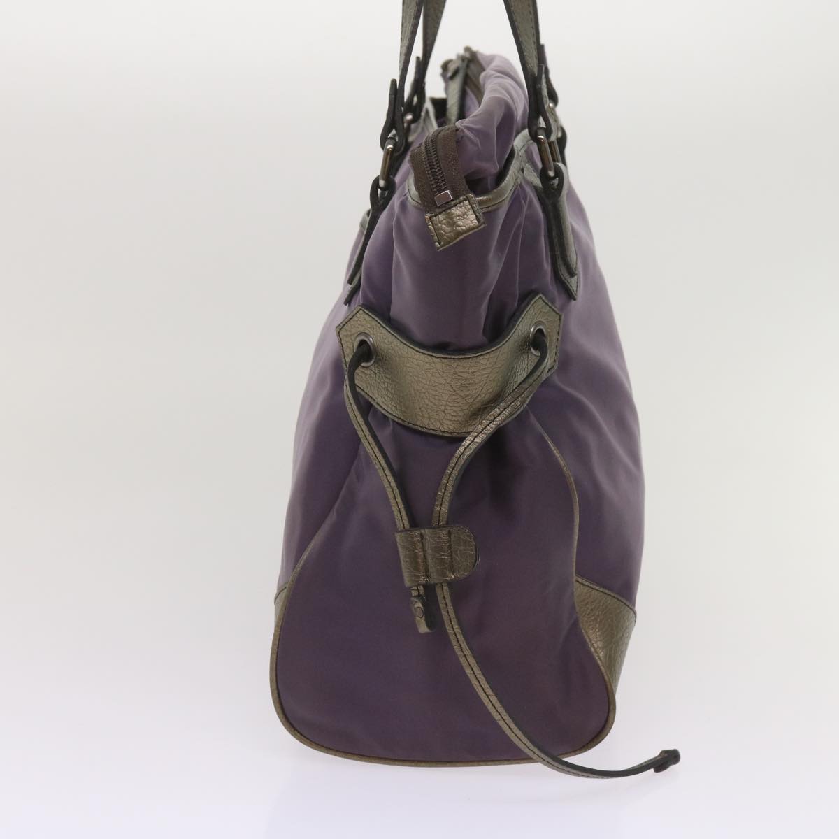 Luxury Burberry Tote Bag Nylon Purple Auth 65716