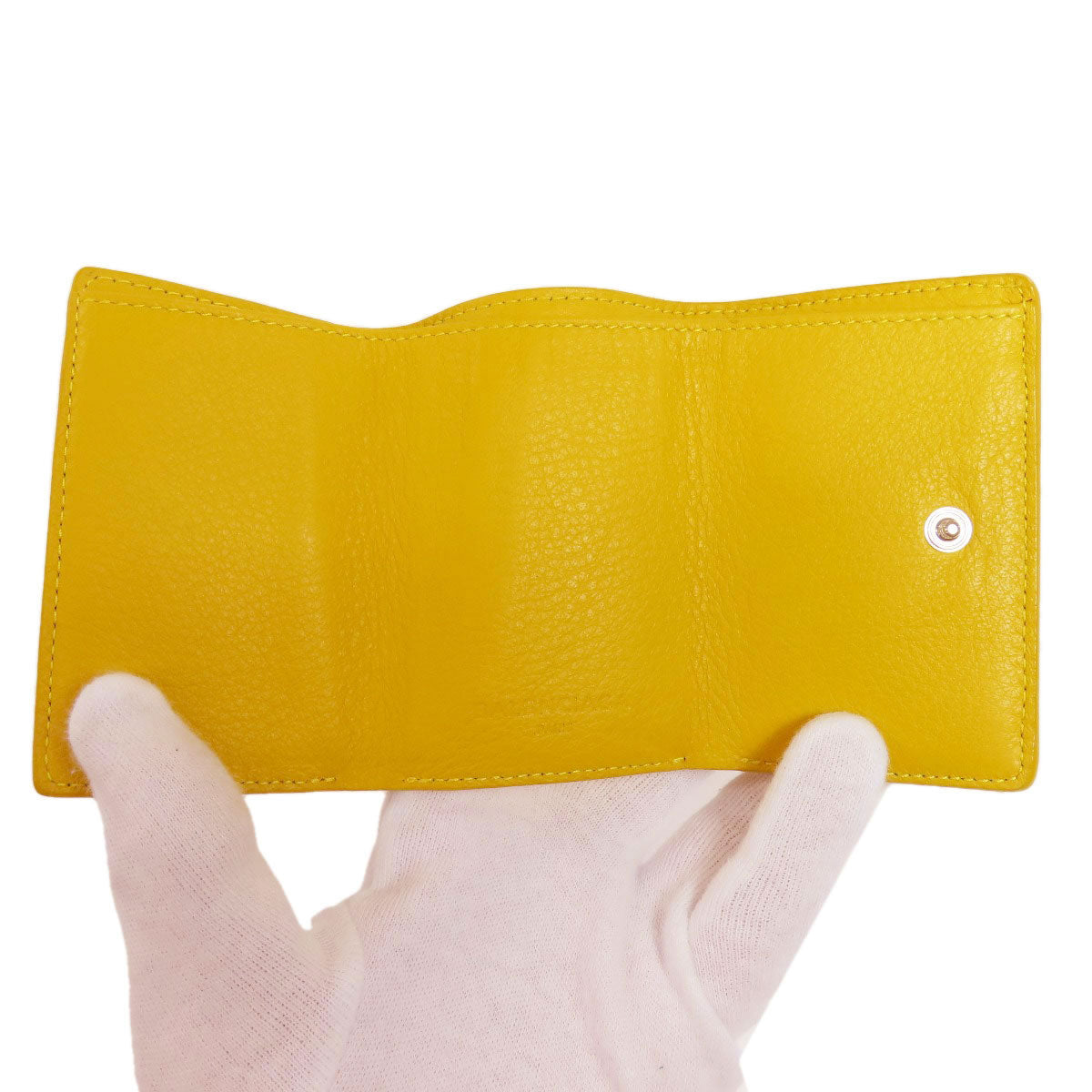 BALENCIAGA Bifold Wallet 391446 leather yellow Paper mini wallet Women