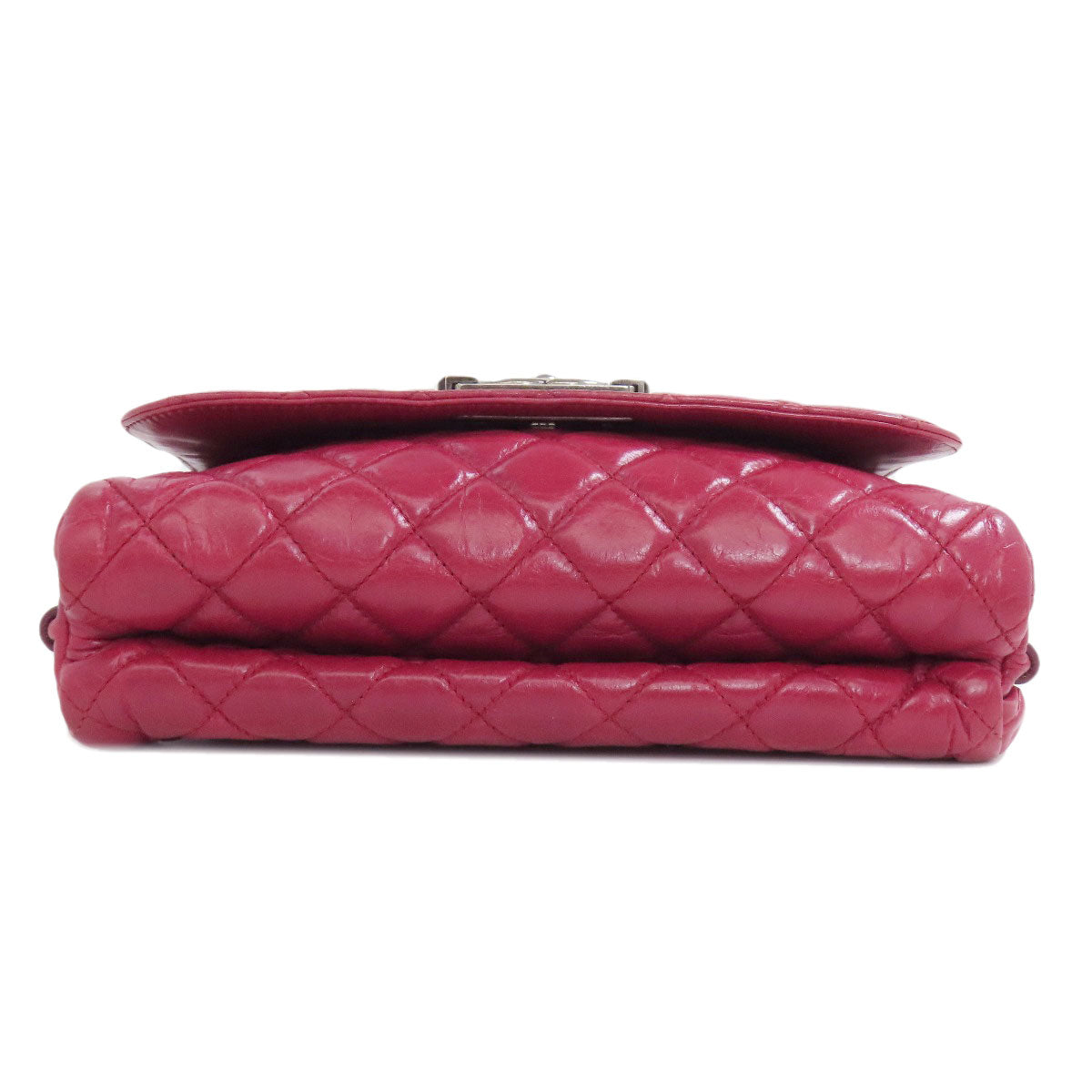 CHANEL Shoulder Bag Calfskin Red ChainShoulder Boy Chanel SilverMetal