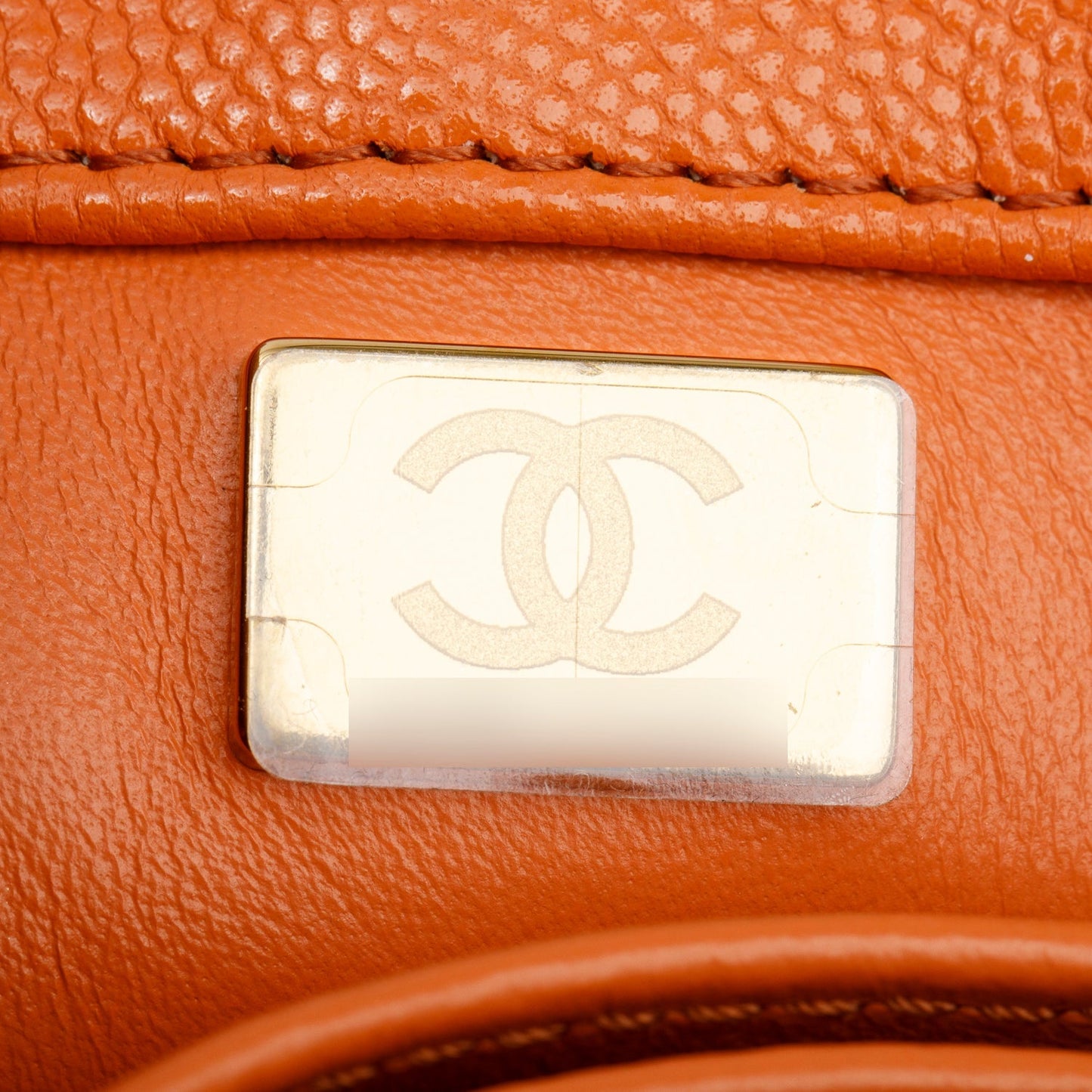 Chanel Orange Caviar Quilted Mini Coco Handle Flap