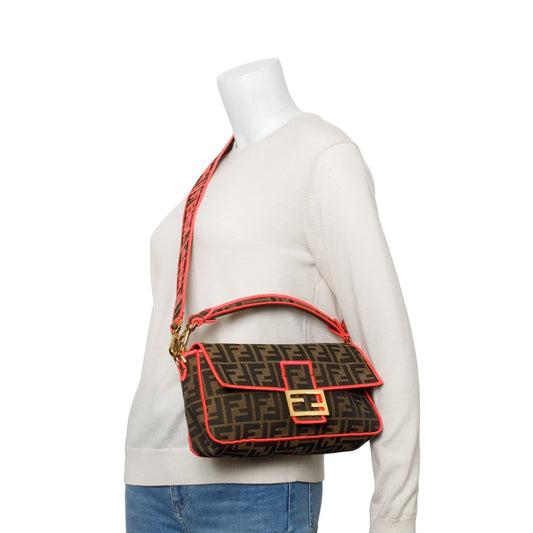 Fendi Zucca Jacquard FF 1974 Neon Baguette