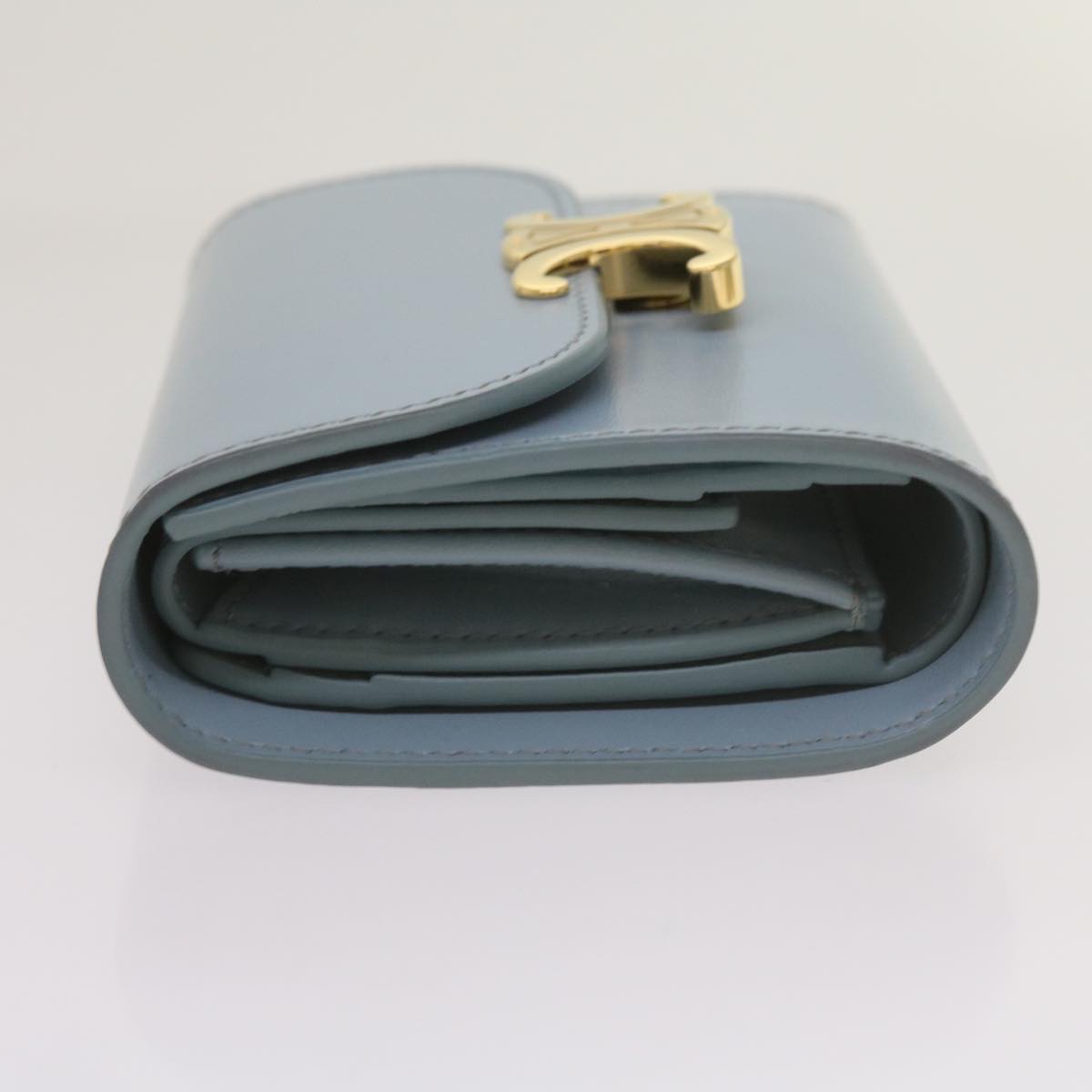 Luxury CELINE Wallet Leather Light Blue 10D783DPV 66844A