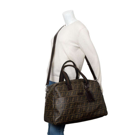 Fendi Brown FF Zucca Coated Canvas Duffle Bag