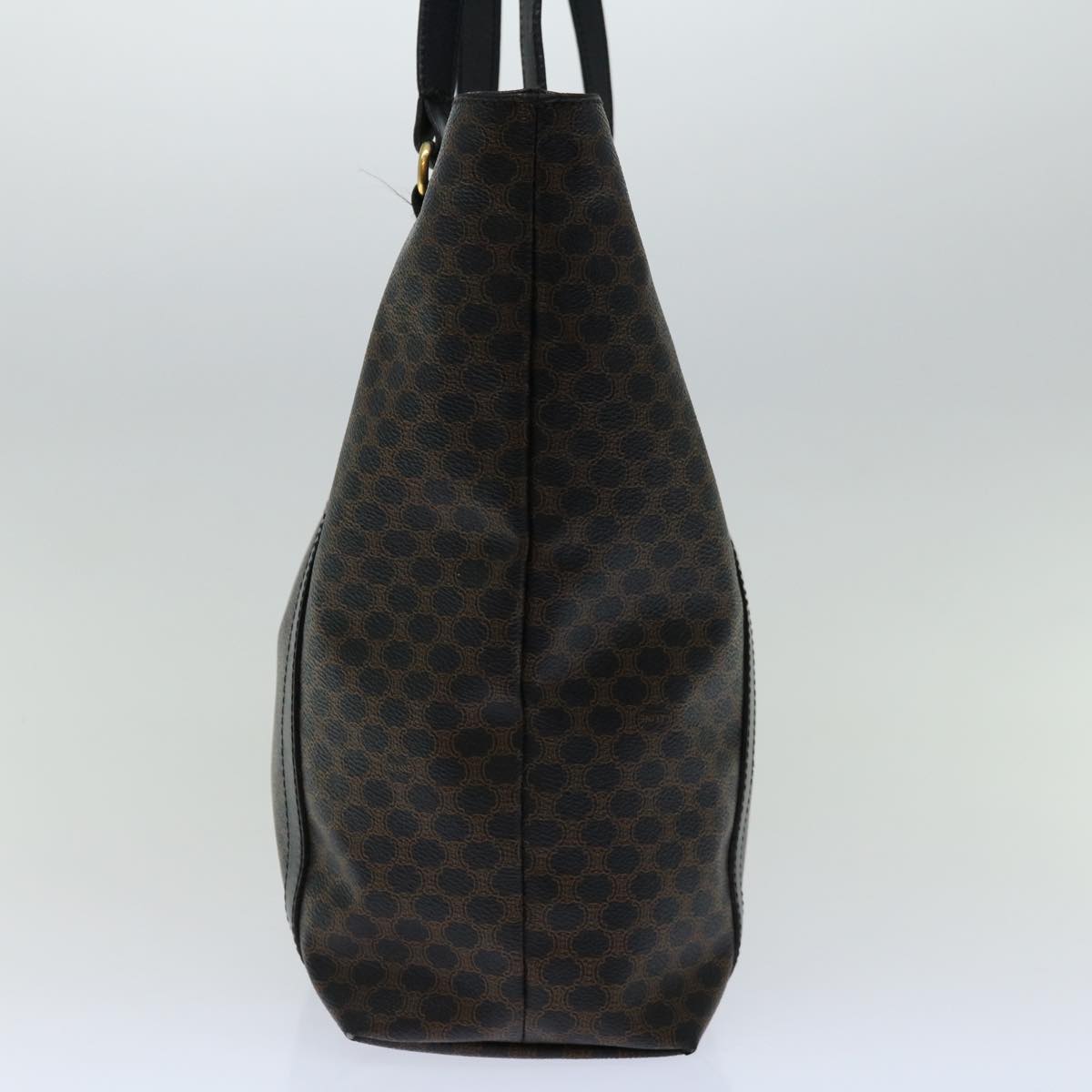Luxury CELINE Macadam Canvas Tote Bag PVC Leather Black 67059