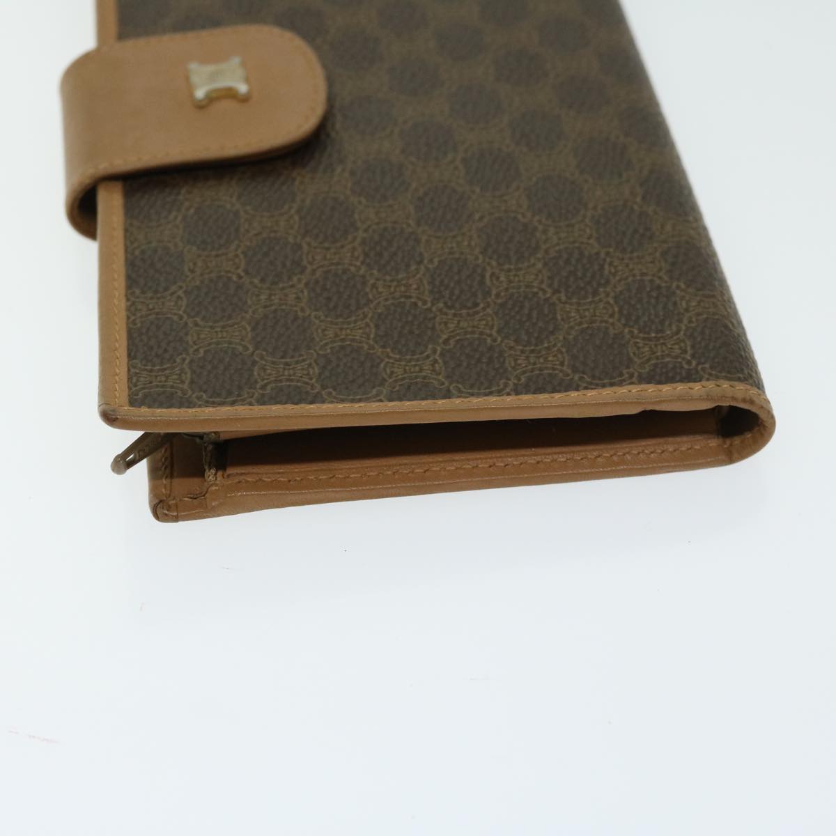 Luxury CELINE Macadam Canvas Wallet PVC Leather Brown 67107