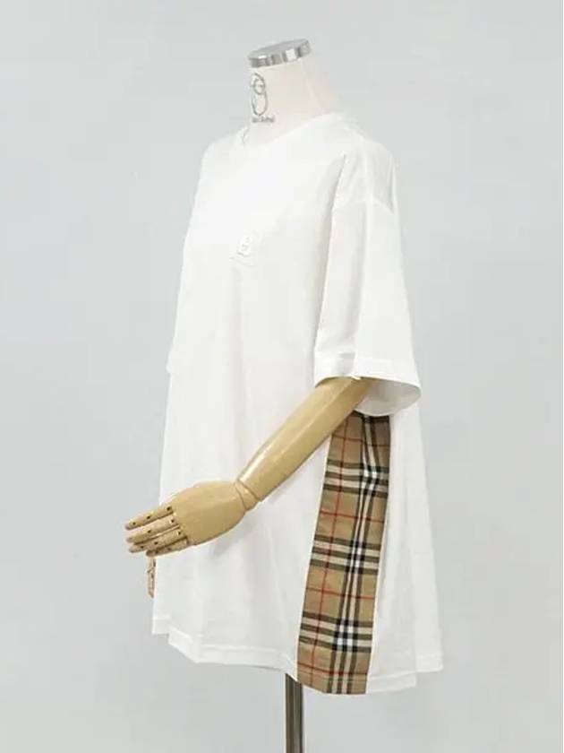 Luxury Burberry Check round neck cotton short sleeve t-shirt white