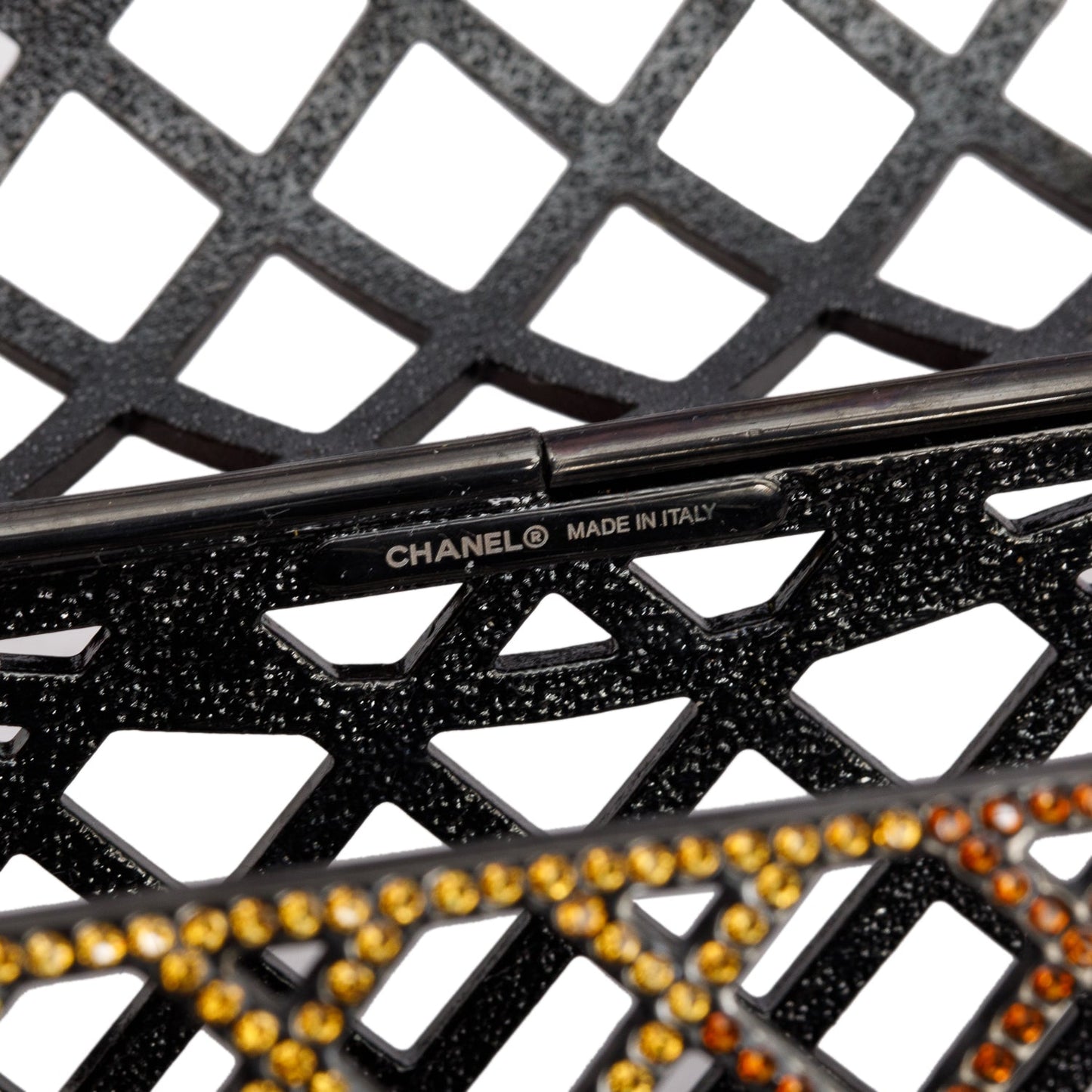 Chanel Limited Edition Black Metal Multicolor Strass Cage Mini Flap Bag